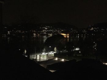 View of illuminated cityscape at night