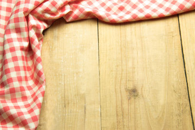 Close-up of napkin on table