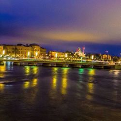 Illuminated city at night