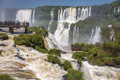 Scenic view of waterfall