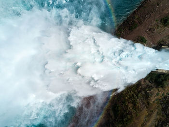 Aerial view of sea waves