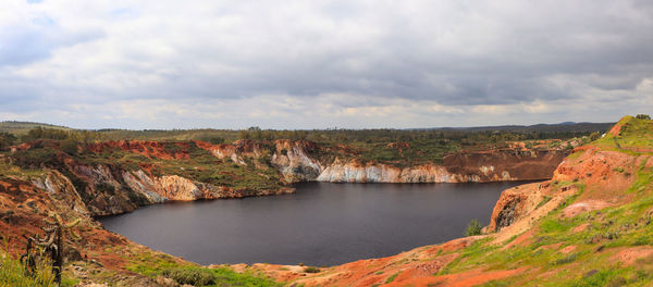 Scenic view of rock formation against sky