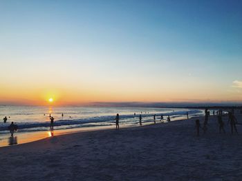 Scenic view of sea at sunset