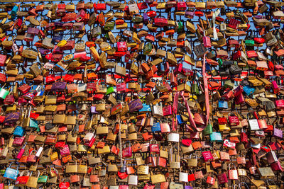 Full frame shot of padlocks