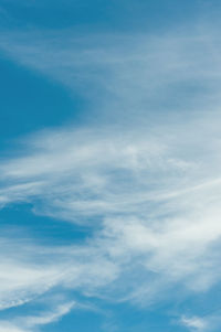 Low angle view of clouds in blue sky