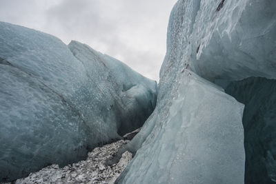 Close-up of glacier on mountain