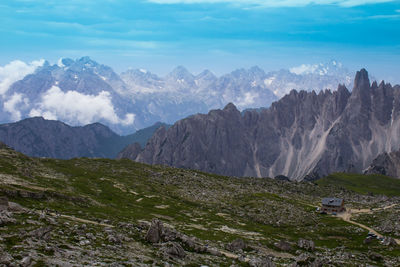 Scenic view of mountains against sky