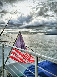 Boat sailing in sea