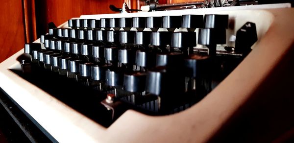 High angle view of computer keyboard