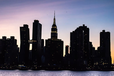 View of skyscrapers at night