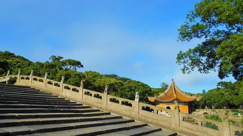 View of temple against blue sky