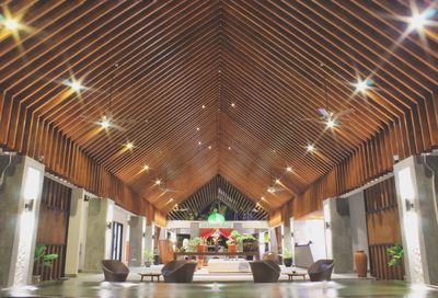 Interior of illuminated warehouse