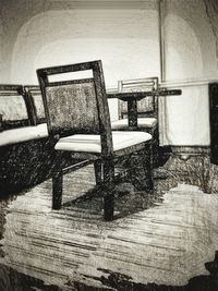 Empty chairs and table