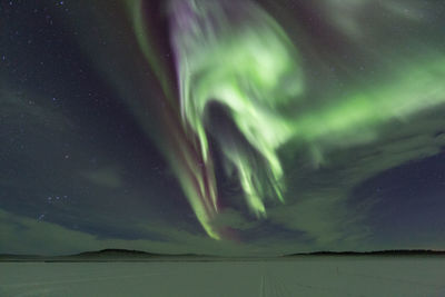 Aurora borealis, northern lights,  in finland.