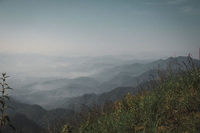 Scenic view of mountains against sky