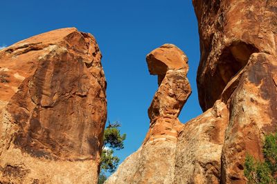Low angle view of rock formation