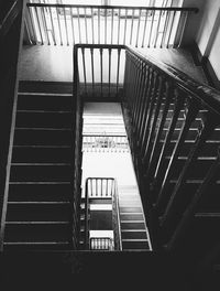 High angle view of spiral staircase in building