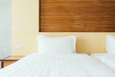 Pillows on bed at home