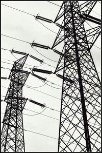 Low angle view of electricity pylon