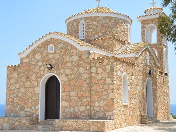 Exterior of church against clear sky