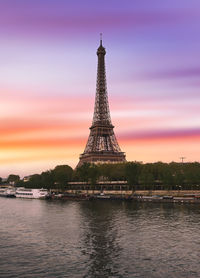 View of tower at sunset