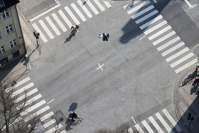 High angle view of city street