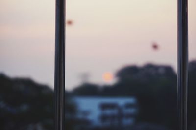 Close-up of airplane seen through window