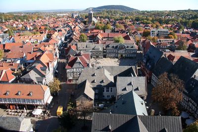 High angle shot of townscape