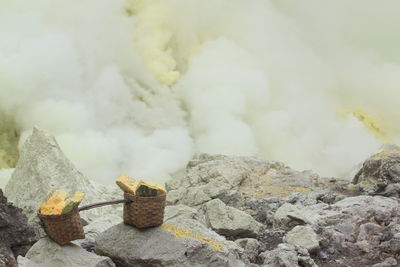 Panoramic view of volcanic landscape