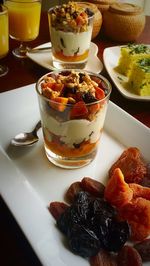 Close-up of served food in plate