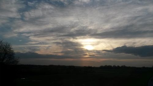 Scenic view of landscape against cloudy sky