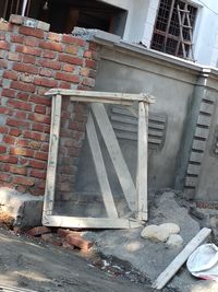 Brick wall of building