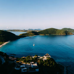 High angle view of bvi against clear sky