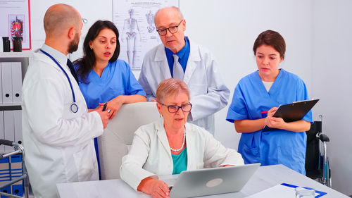 Portrait of doctors working in hospital