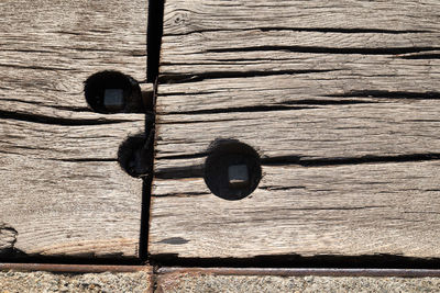 Close-up of wooden plank