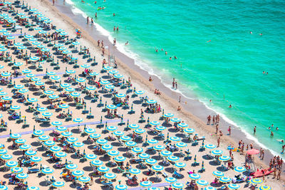 High angle view of beach