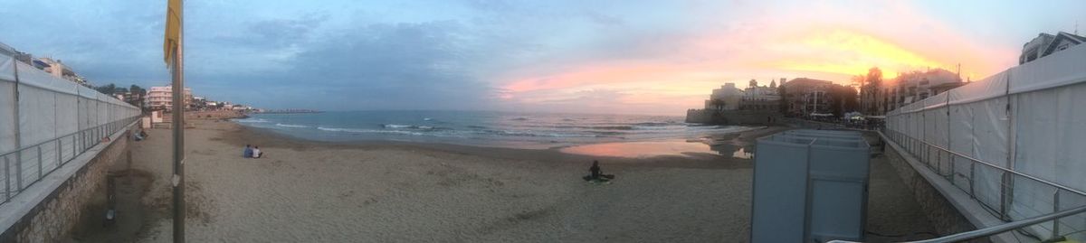 Scenic view of sea at sunset