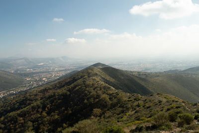 Scenic view of mountains against sky