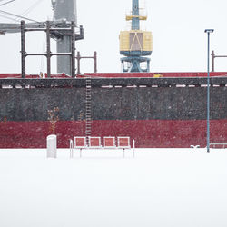 Snow against clear sky