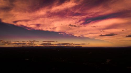 Scenic view of dramatic sky during sunset