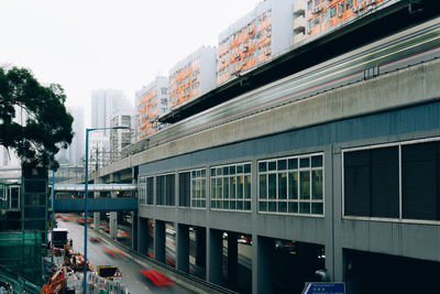 Low angle view of modern buildings in city