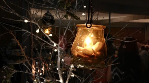 Close-up of lit candle