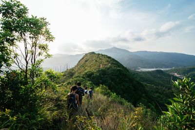 Man hiking on landscape