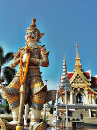 Statue of temple against clear sky