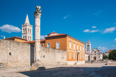 View of historical building against blue sky