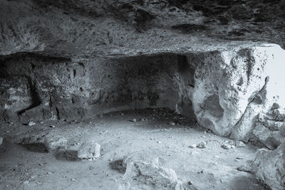 Close-up of rock formation in cave