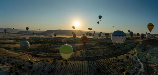 Panoramic view of land against sky during sunset