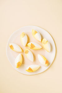 High angle view of food in plate