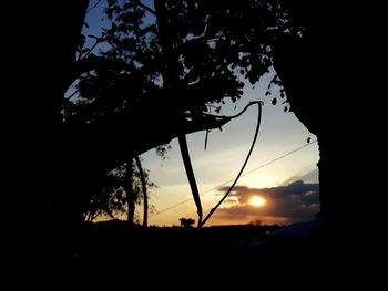 Silhouette trees against sky during sunset