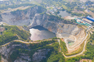 High angle view of land